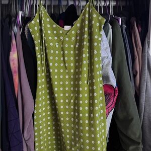 Levi's Green SlipDress with White Floral Pattern